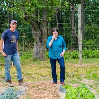 Bishop Eaton visits Wittel Farm in June during the Lower Susquehanna Synod Assembly. Photo: Kellen Michalowski